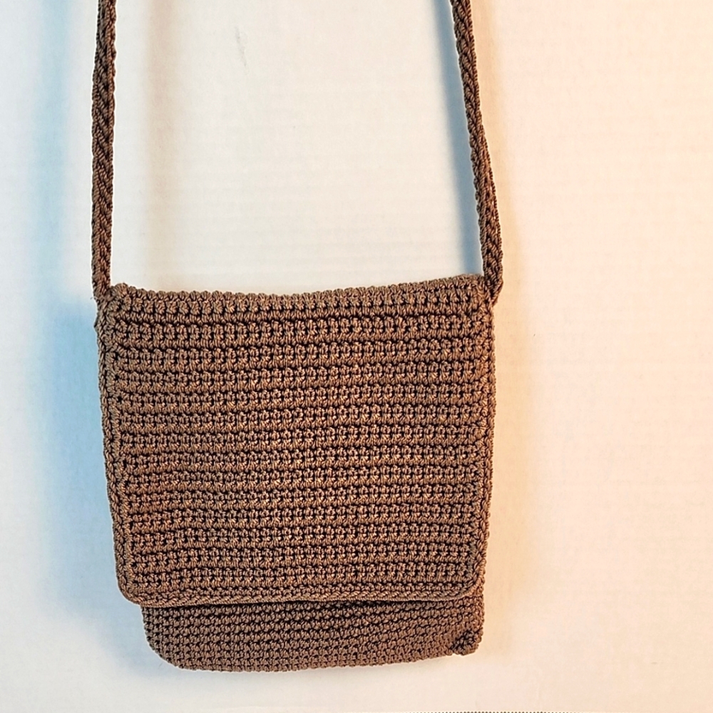 The Sak- Small tan crochet crossbody bag